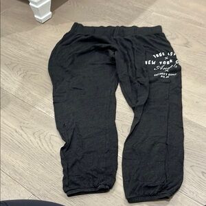Black Jogger Pants with White Print